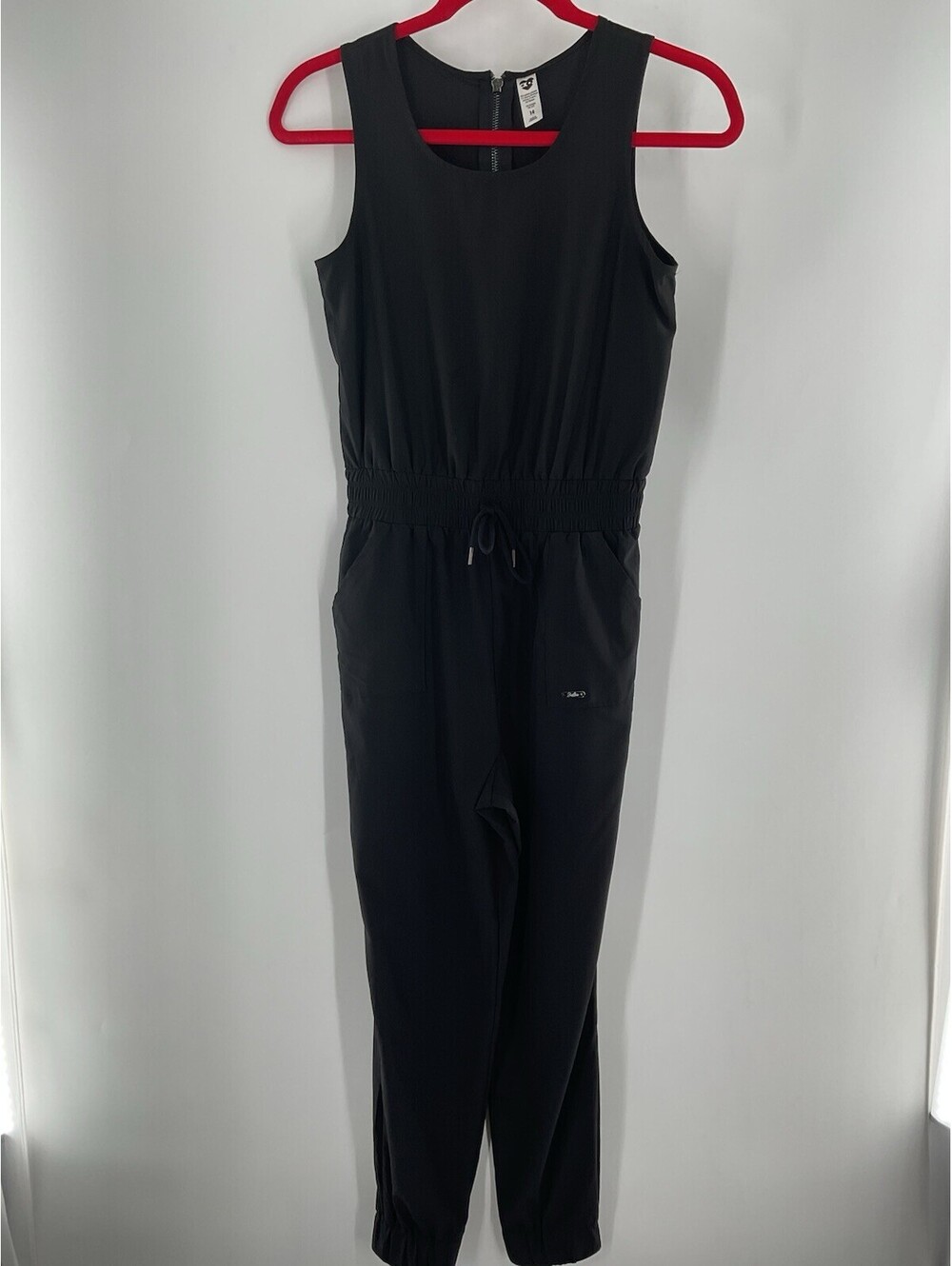 Justin CX J Women’s Size 14 Casual Jumpsuit Black Sleeveless Elastic Ankle 139